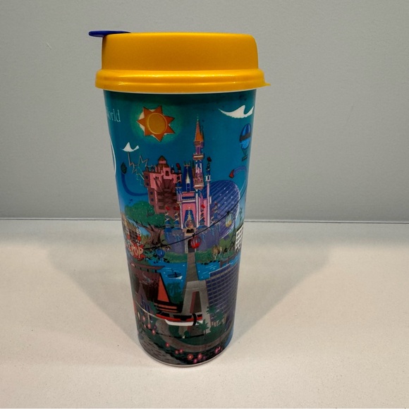 Disney World 50th Anniversary Refillable Mug Mickey Minnie Resort Cup Excellent - Picture 3 of 8